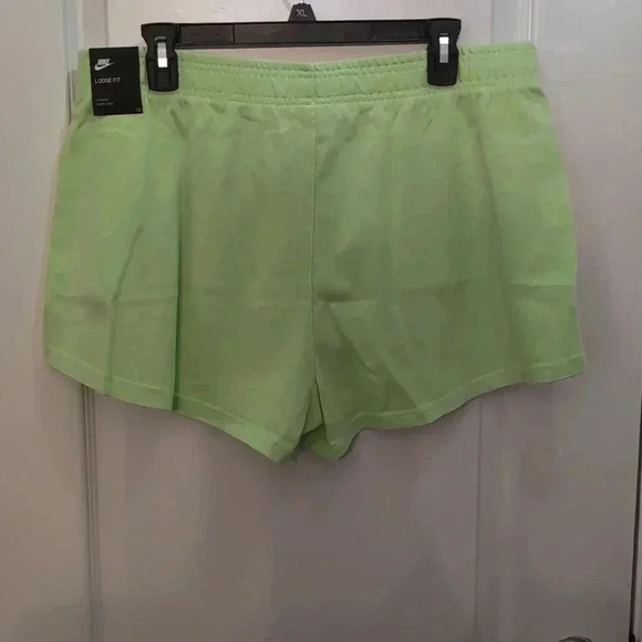Nike Washed high rise shorts in neon green womens - Picture 2 of 9
